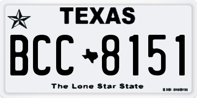 TX license plate BCC8151