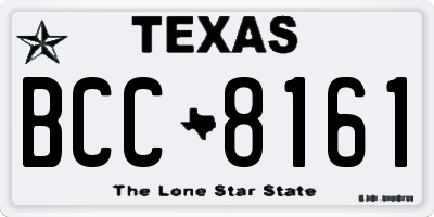 TX license plate BCC8161