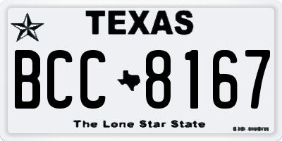 TX license plate BCC8167