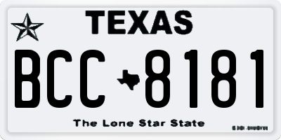 TX license plate BCC8181