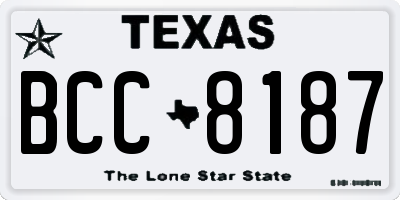 TX license plate BCC8187