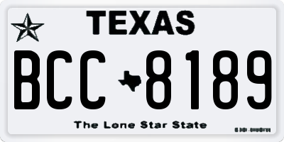 TX license plate BCC8189