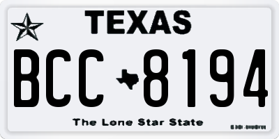 TX license plate BCC8194