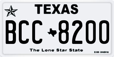 TX license plate BCC8200