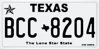 TX license plate BCC8204