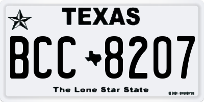 TX license plate BCC8207