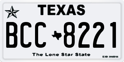 TX license plate BCC8221
