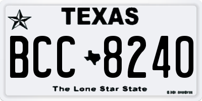 TX license plate BCC8240