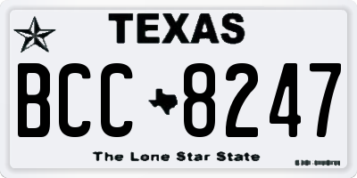TX license plate BCC8247