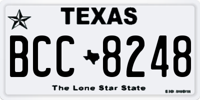TX license plate BCC8248
