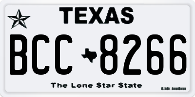 TX license plate BCC8266