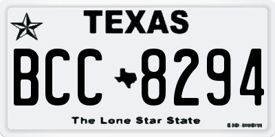 TX license plate BCC8294