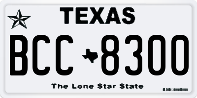 TX license plate BCC8300