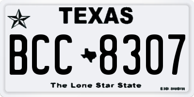 TX license plate BCC8307