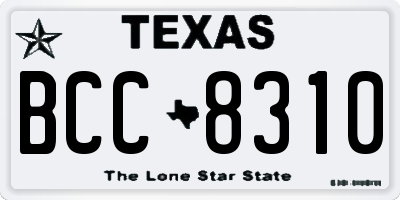TX license plate BCC8310