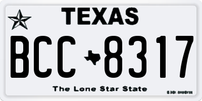 TX license plate BCC8317