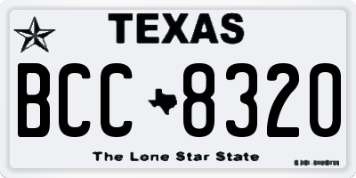 TX license plate BCC8320