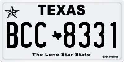 TX license plate BCC8331