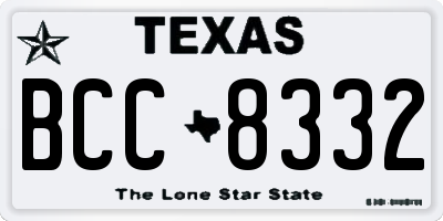 TX license plate BCC8332