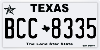 TX license plate BCC8335