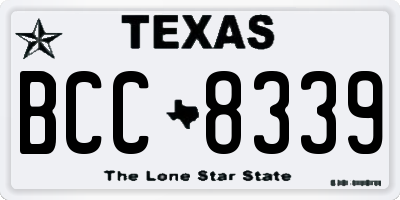 TX license plate BCC8339