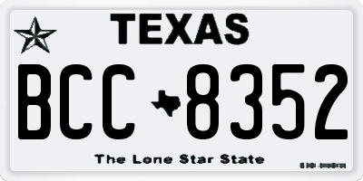 TX license plate BCC8352