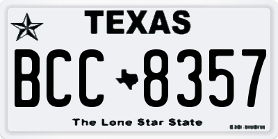 TX license plate BCC8357
