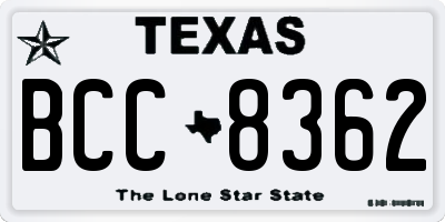 TX license plate BCC8362