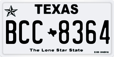 TX license plate BCC8364