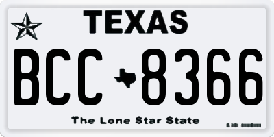 TX license plate BCC8366
