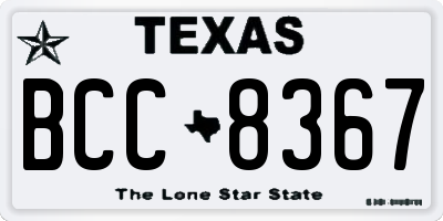 TX license plate BCC8367