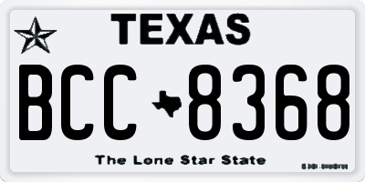 TX license plate BCC8368