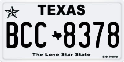 TX license plate BCC8378