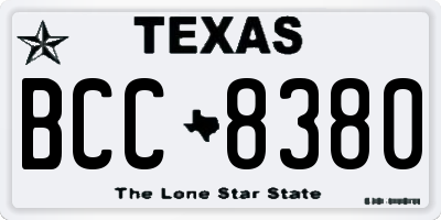 TX license plate BCC8380