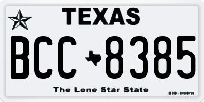 TX license plate BCC8385