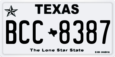 TX license plate BCC8387
