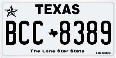 TX license plate BCC8389