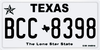 TX license plate BCC8398