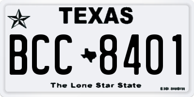TX license plate BCC8401
