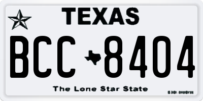 TX license plate BCC8404