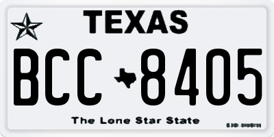 TX license plate BCC8405