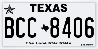 TX license plate BCC8406