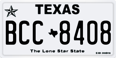 TX license plate BCC8408