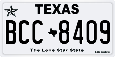 TX license plate BCC8409