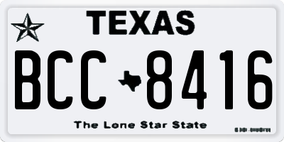 TX license plate BCC8416
