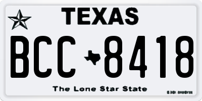 TX license plate BCC8418