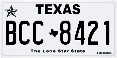 TX license plate BCC8421