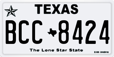 TX license plate BCC8424