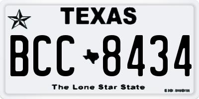 TX license plate BCC8434