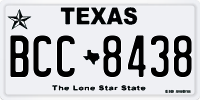 TX license plate BCC8438
